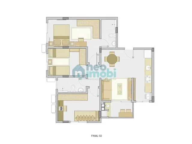 Imagem 11: Apartamento com 3 Dormitórios Sendo 1 Suíte, 69M², Residencial Mondrian, Nova