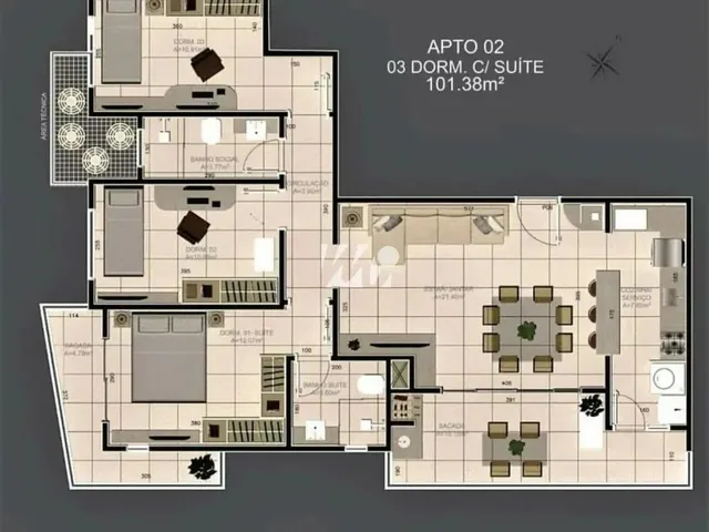 Imagem 14: Apartamento 3 Quartos com 1 Suíte e 101M² - Vila Becker, Santo Amaro da Imperatriz