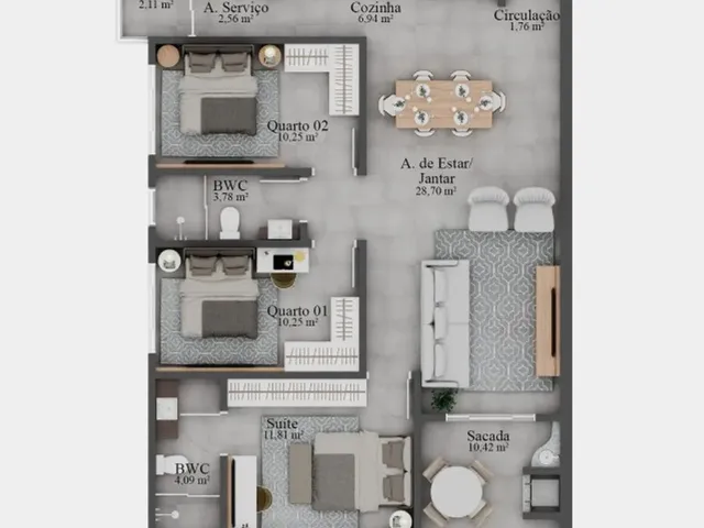 Imagem 16: Apartamentos no Centro de Santo Amaro da Imperatriz 2 e 3 Quartos com Suíte