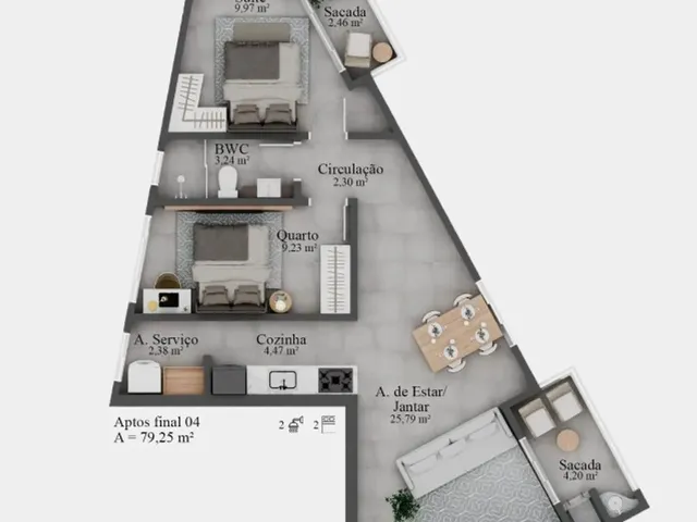 Imagem 13: Apartamentos no Centro de Santo Amaro da Imperatriz 2 e 3 Quartos com Suíte