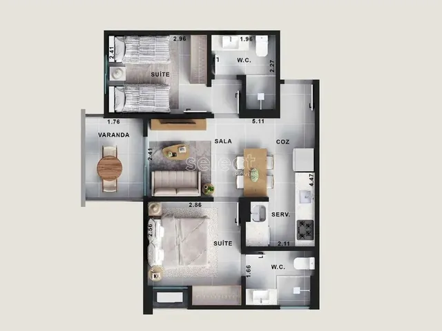 Imagem 4: Apartamento 2 Quartos - São Pedro