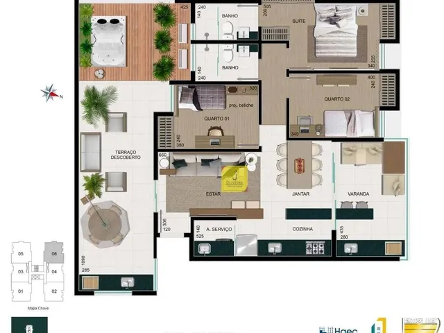 Imagem 7: Apto Garden com 3 Quartos (Suíte), Varanda Gourmet, Área Externa, e 2 Vagas no São