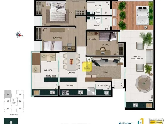 Imagem 2: Apto Garden com 3 Quartos (Suíte), Varanda Gourmet, Área Externa, e 2 Vagas no São