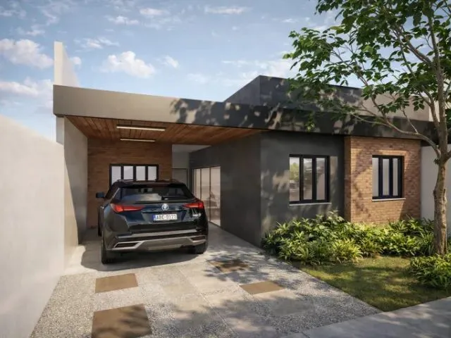 Imagem: A casa possui 3 Dormitórios, 1 Suíte, 2 Banheiros, 2