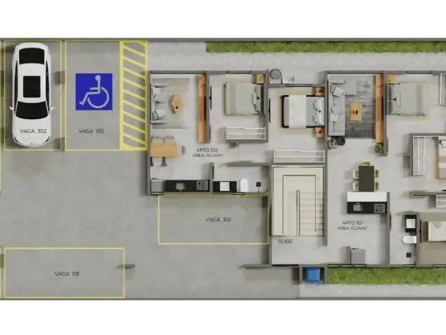 Imagem 4: Apartamento com 3 Dormitórios no Bairro do Colibris Próximo Ao Bemais Supermercado