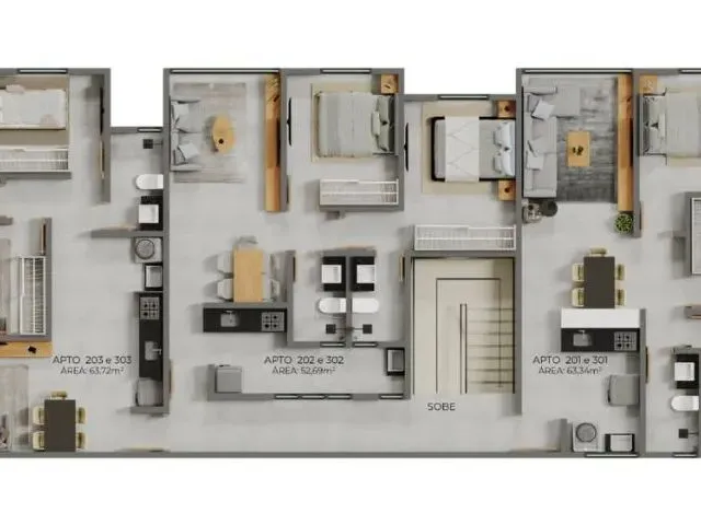 Imagem 7: Apartamento com 3 Dormitórios no Bairro do Colibris Próximo Ao Bemais Supermercado