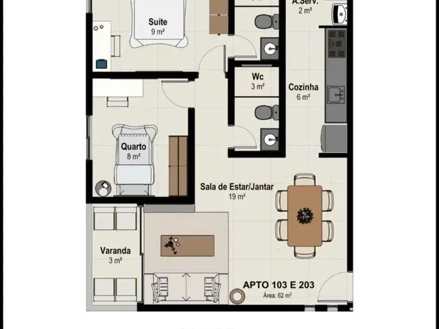 Imagem 5: Apartamento com 2 Dormitórios À Venda, 62 M² por R$ 350.000,00 - Bessa - João