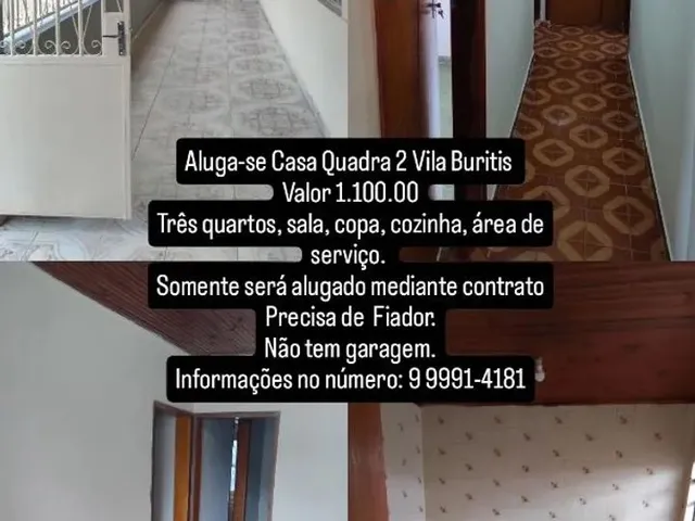 Imagem: Alugo Casa Quadra 2 Vila Buritis