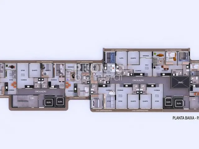 Imagem: O apartamento possui 1 Dormitório, 1 Banheiro, 1 Vaga na