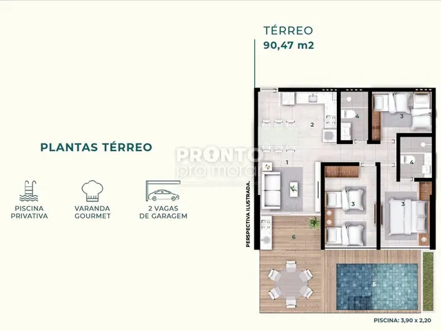 Imagem: Apartamento com 3 quartos em Centro