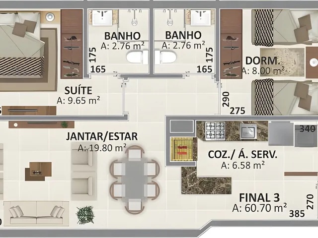 Imagem 11: Le Monde Apartamento com 3 dormitórios