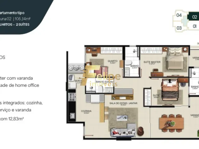 Imagem 16: NOVO EMPREENDIMENTO IMOBILIÁRIO! APARTAMENTO DE 03 QUARTOS, SENDO 01 SUÍTE, À VENDA NA