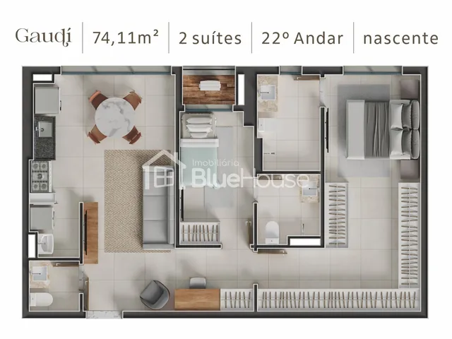 Imagem: Apt 2 Suítes no Gaudi Residências - Setor