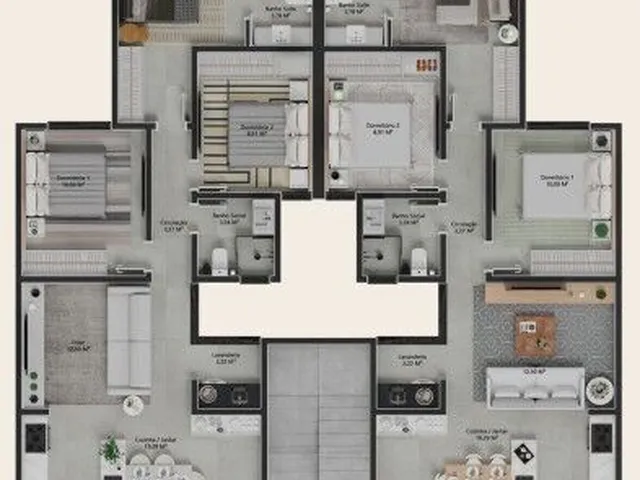 Imagem 16: Apartamento térreo de 3 Dormitórios com Gardem e Rooftop