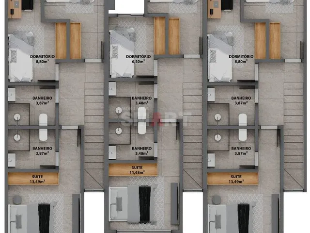 Imagem 4: Casa Geminada com 1 Suíte e 2 Dormitórios no Bairro Czerniewicz