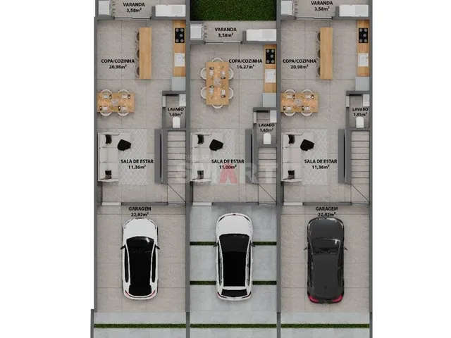 Imagem 3: Casa Geminada com 1 Suíte e 2 Dormitórios no Bairro Czerniewicz