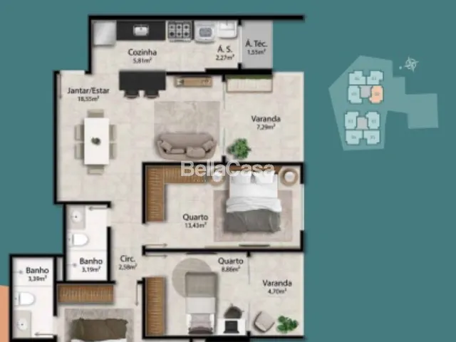 Imagem 16: Lançamento - Edifício Ilha de San Pietro: Apartamentos à Venda, 3 quartos sendo 1