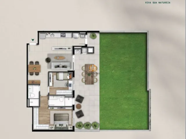 Imagem 12: Apartamento Garden 2 Quartos e Amplo Espaço Externo À Venda no Cabral, Curitiba