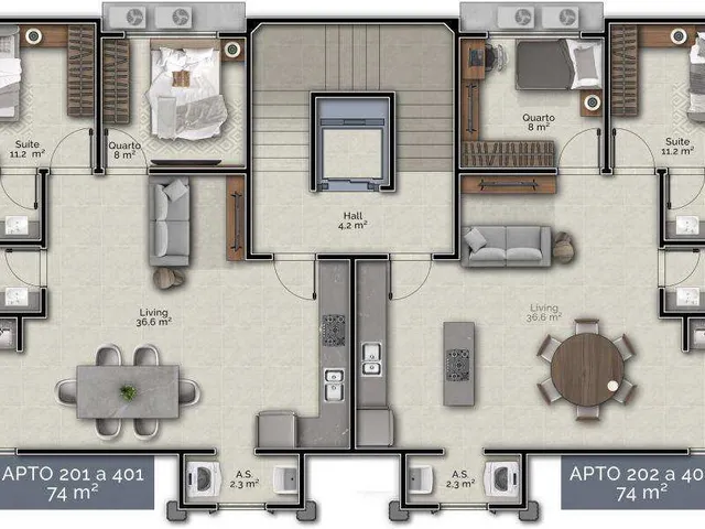 Imagem 16: Apartamento de 1 suíte + 1 dormitórios mais bonito do Bosque da Mata