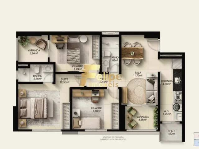 Imagem 4: MAIS NOVO EMPREENDIMENTO IMOBILIÁRIO SURGINDO! APARTAMENTO DE 03 QUARTOS, SENDO 01