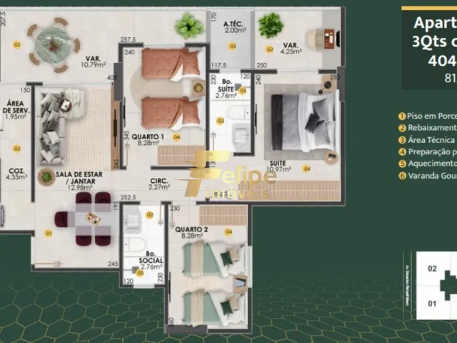 Imagem 5: NOVO EMPREENDIMENTO SURGINDO! APARTAMENTO DE 03 QUARTOS, SENDO 01 SUÍTE, LAZER COMPLETO