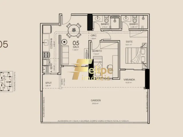 Imagem 4: MAIS NOVO EMPREENDIMENTO SURGINDO! APARTAMENTO DE 02 QUARTOS, SENDO 01 SUÍTE, LAZER
