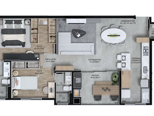 Imagem 3: Arte Acqua - Apartamento à venda no bairro Água Verde - Curitiba/PR