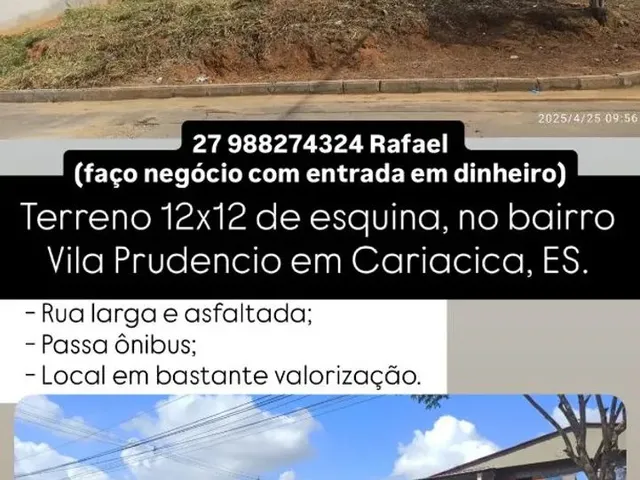 Imagem: Vendo/Troco Lote 144M2 em Vila Prudêncio