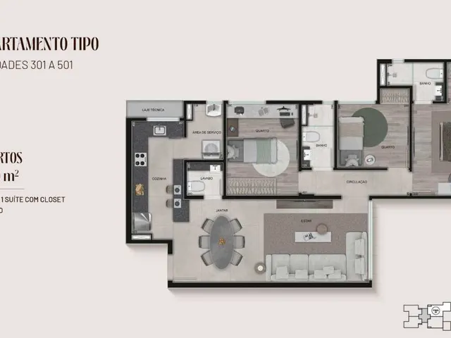 Imagem 1: Apartamento à venda, no Domus, Serra, com 3 quartos, 90,97m²