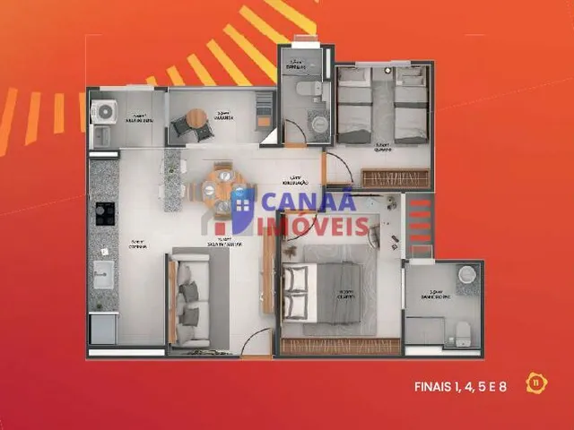Imagem 7: SOLIS Residence - Apartamentos 2/4, 1 suíte, sacada, elevador c/ 60m² C/ entrada