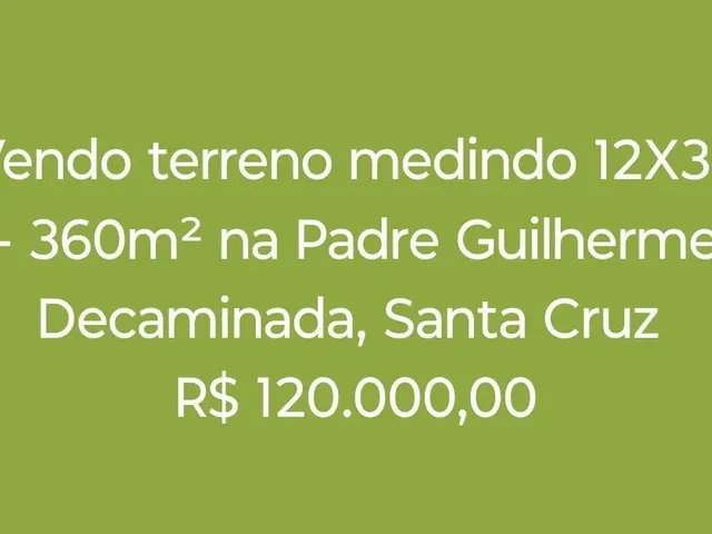 Imagem: Vendo Ótimo Terreno em santa Cruz Rj
