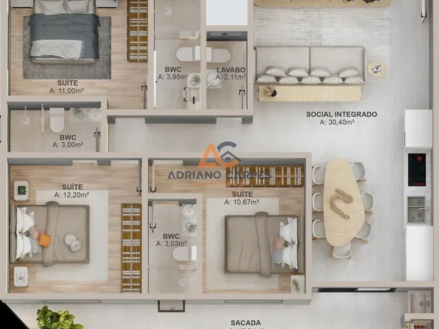 Imagem 3: Apartamento na praia de Gravatá com 3 suítes e parcelamento direto com a construtora em