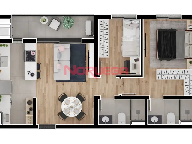 Imagem 16: Apartamento À Venda no Bairro Bacacheri em Curitiba com 3 Dormitorios, 2 Banheiros, Suite