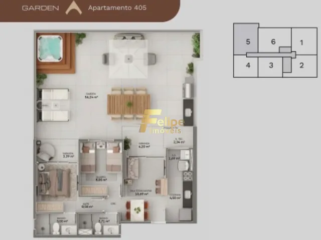 Imagem 4: MAIS NOVO EMPREENDIMENTO SURGINDO! APARTAMENTO DE 03 QUARTOS, SENDO 01 SUÍTE, LAZER