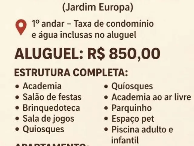 Imagem: Alugo Apartamento no Condomínio Pescara
