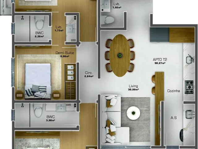 Imagem 6: Apartamento na quadra mar com três dormitórios e demais cômodos no Centro de