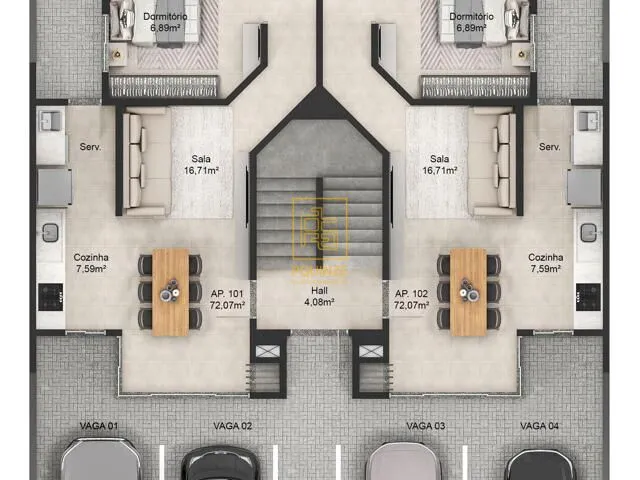 Imagem 3: Apartamento Garden no Residencial Kalmar, a 550m do mar
