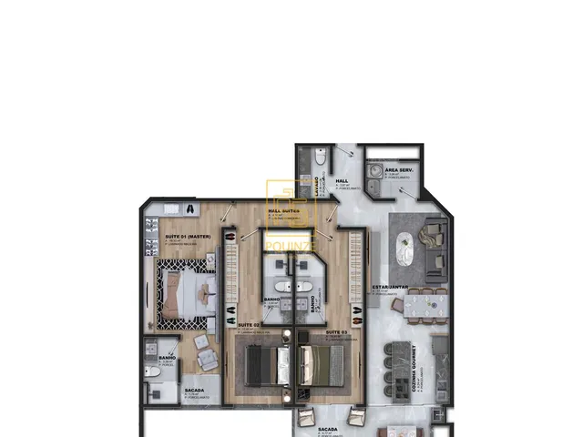 Imagem 2: Apartamentos com 2 ou 3 suítes no Itacolomi