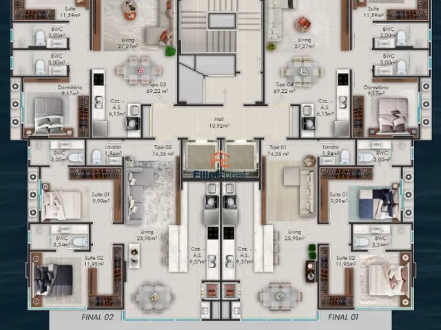 Imagem 11: Apartamento Padrão Final 03 e 04