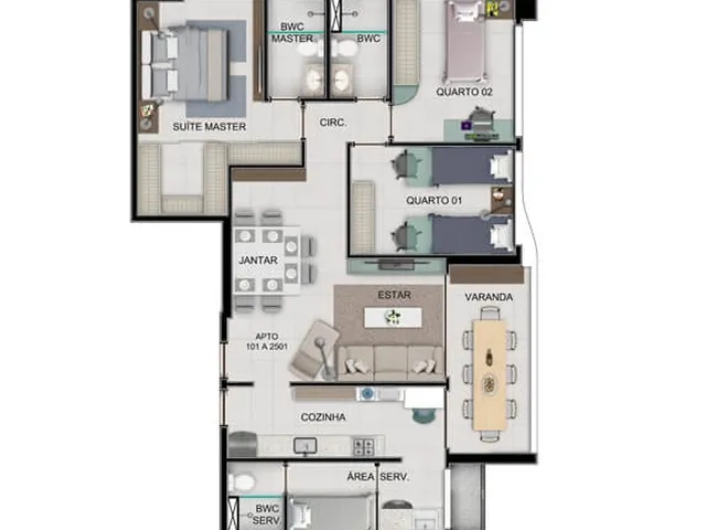 Imagem 2: Edf. Ocean Wey Apartamento com 3 dormitórios