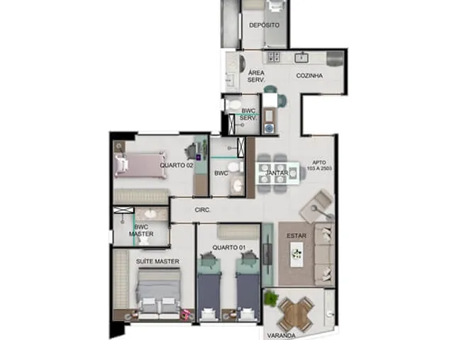 Imagem 7: Edf. Ocean Wey Apartamento com 3 dormitórios