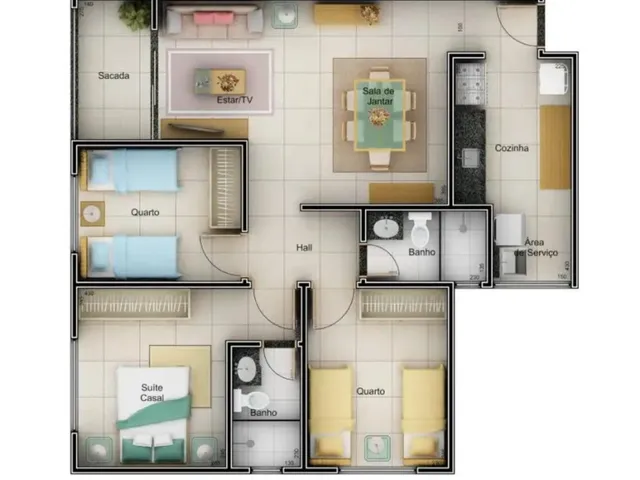 Imagem 12: Danbio_____, 2 Dormitórios, 1 Suítes, 1 Banheiros, 1 Vaga na Garagem, 58M² de Área