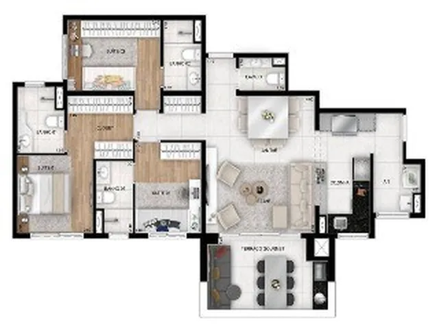 Imagem 12: Apartamento de alto padrão no Centro de Santo André-SP 4 quartos, 3 suítes, 4