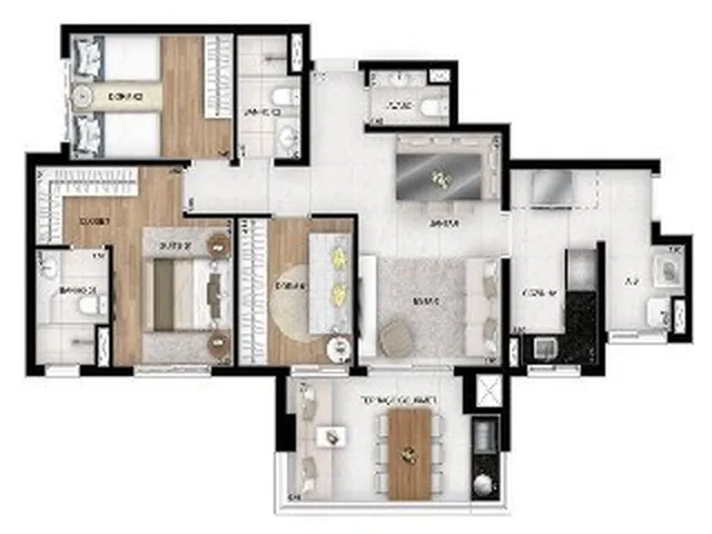 Imagem 9: Apartamento de alto padrão no Centro de Santo André-SP 4 quartos, 3 suítes, 4
