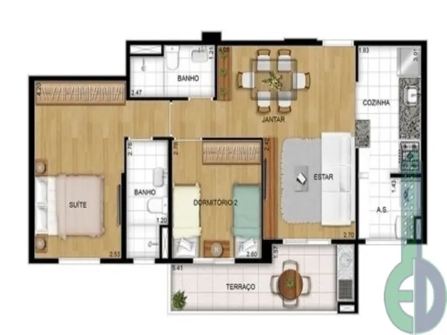 Imagem 13: Apartamento à venda em Santo André-SP, Vila América: 2 quartos, 1...