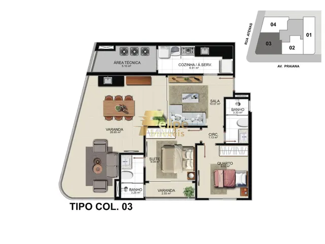 Imagem 6: MAIS NOVO EMPREENDIMENTO SURGINDO! APARTAMENTO DE 03 QUARTOS, SENDO 01 SUÍTE, LAZER NA