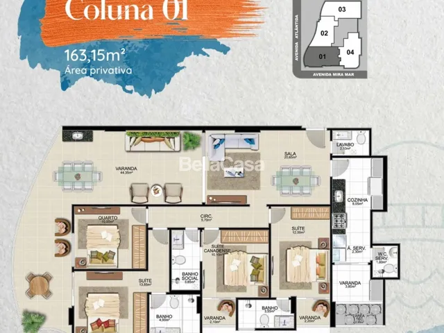 Imagem 7: Residencial com 04 quartos sendo 1 suíte e 2 suítes tipo canadense, 3 vagas de garagem