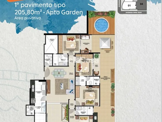 Imagem 4: Residencial com 04 quartos sendo 1 suíte e 2 suítes tipo canadense, 3 vagas de garagem
