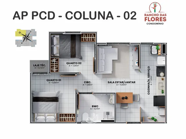 Imagem 8: Lançamento - Vende-se Apartamento cond. Rancho das Flores - Miritiua - 2 quartos