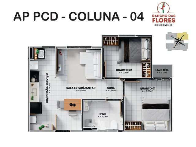 Imagem 13: Lançamento - Vende-se Apartamento cond. Rancho das Flores - Miritiua - 2 quartos